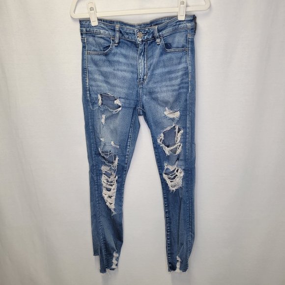 American Eagle Outfitters Denim - American Eagle Women's Size 10 Hi Rise Jegging Jeans Distressed Destroyed